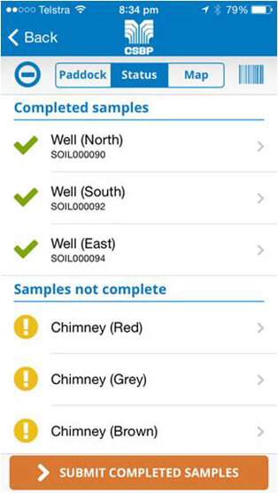 The comprehensive user interface guides the farmer through the process